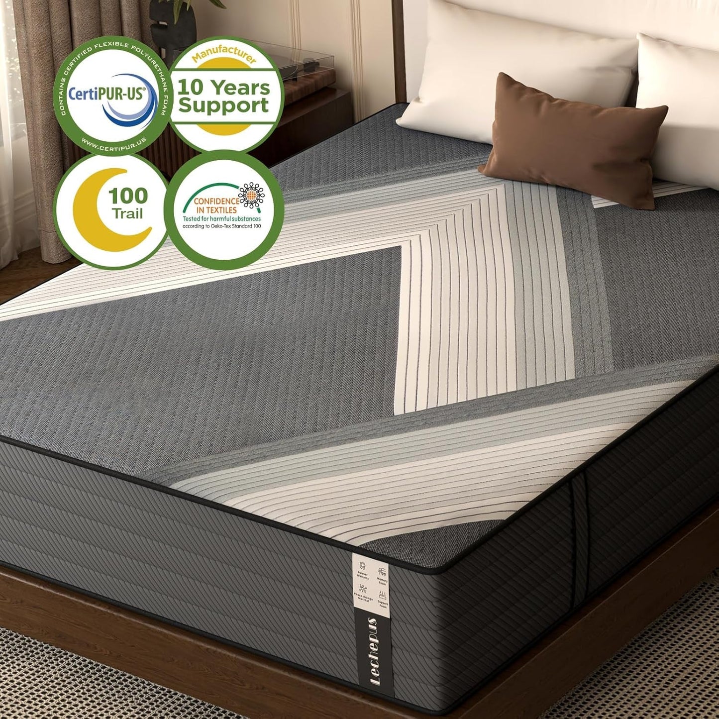 10 Inch Medium Firm Hybrid Queen Mattress in Box