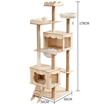Space Capsule Cat Crawl Nest With Scratching Board - Wooden Pet Toy And Supplies-30