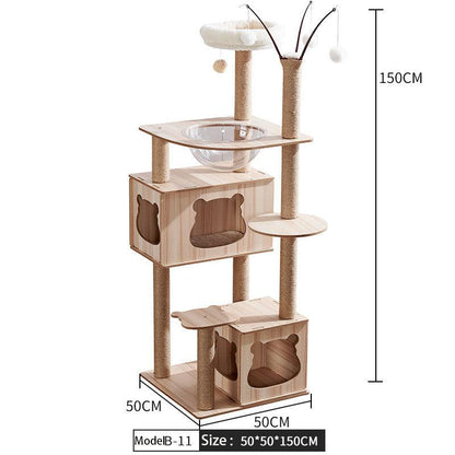 Space Capsule Cat Crawl Nest With Scratching Board - Wooden Pet Toy And Supplies-25